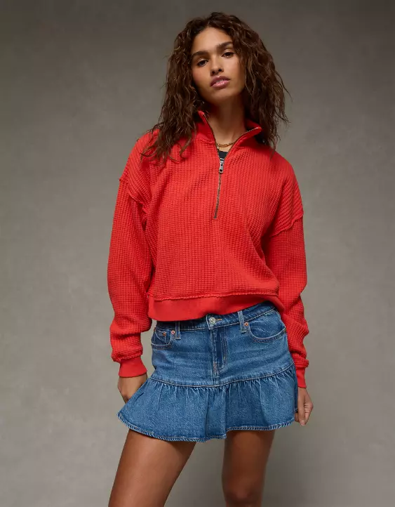 AE Half-Zip Waffle Fleece Sweatshirt - Image 7