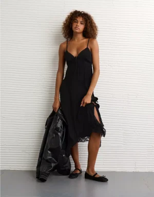 AE Handkerchief Hem Tie Side Midi Slip Dress