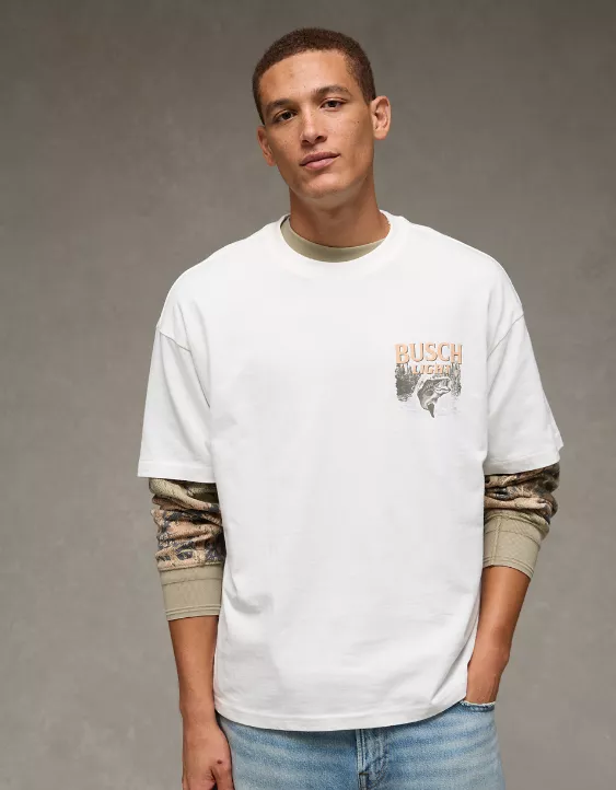 AE Boxy Busch Light Graphic T-Shirt - Image 3