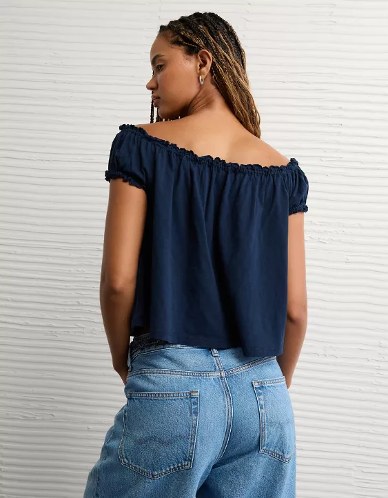 AE Sunchaser Knit Off The Shoulder Swing Top - Image 2