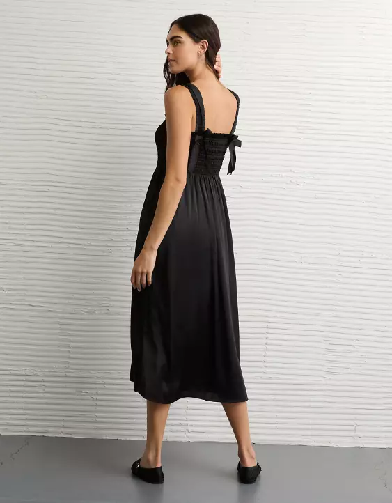 AE Satin Bella Bow Midi Dress - Image 5