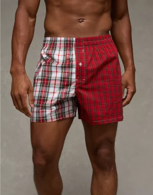 AEO Men's Plaid Stretch Poplin Pocket Boxer