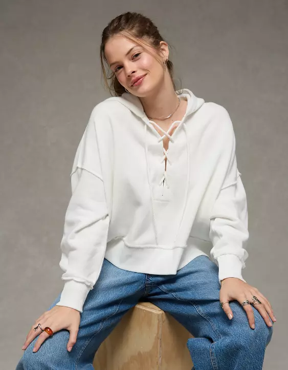 AE Big Hug Lace-Up Hoodie - Image 5