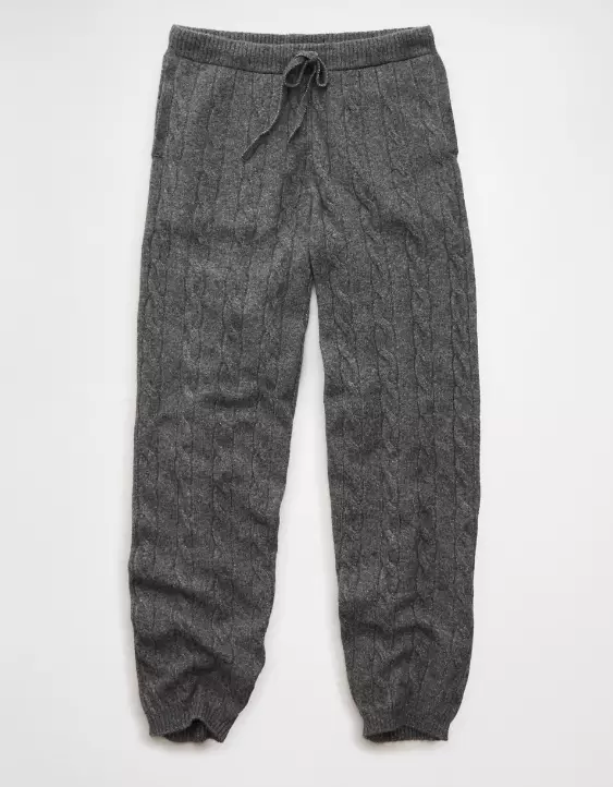 AE High-Waisted Cable Knit Sweatpant - Image 3