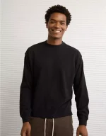 AE Long-Sleeve Boxy Sueded Jersey T-Shirt