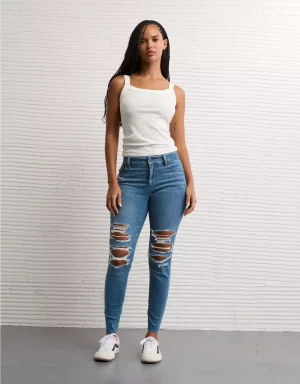 AE Next Level Curvy Ripped High-Waisted Jegging