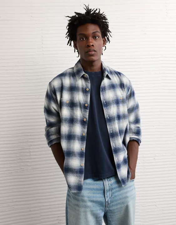 AE Relaxed Fit Everyday Flannel Shirt - Image 6