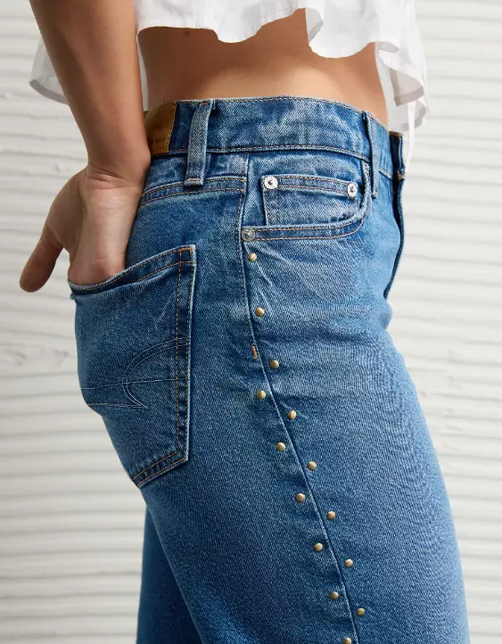 AE Stretch Studded High-Waisted Stovepipe Jean - Image 6