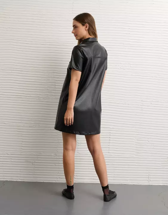 AE Faux Leather Mini Dress - Image 2