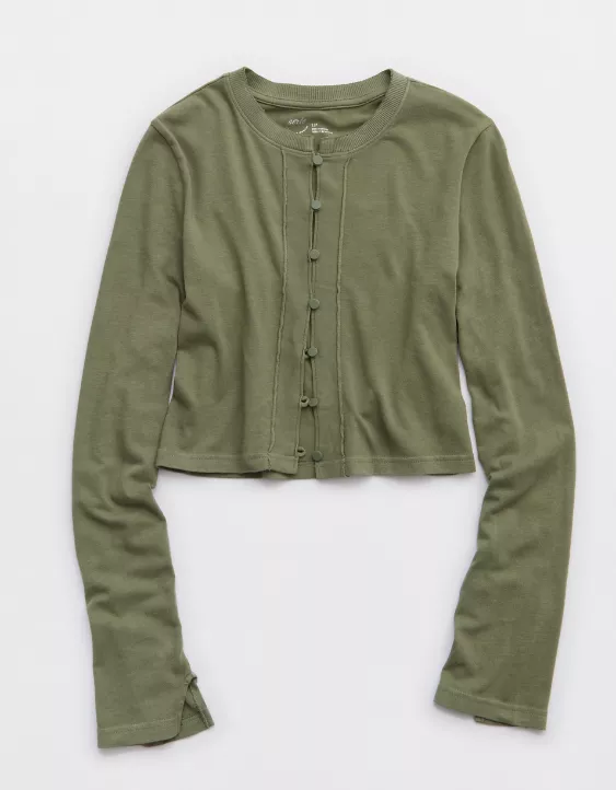 Aerie Happy Snit Cardi T-Shirt - Image 3