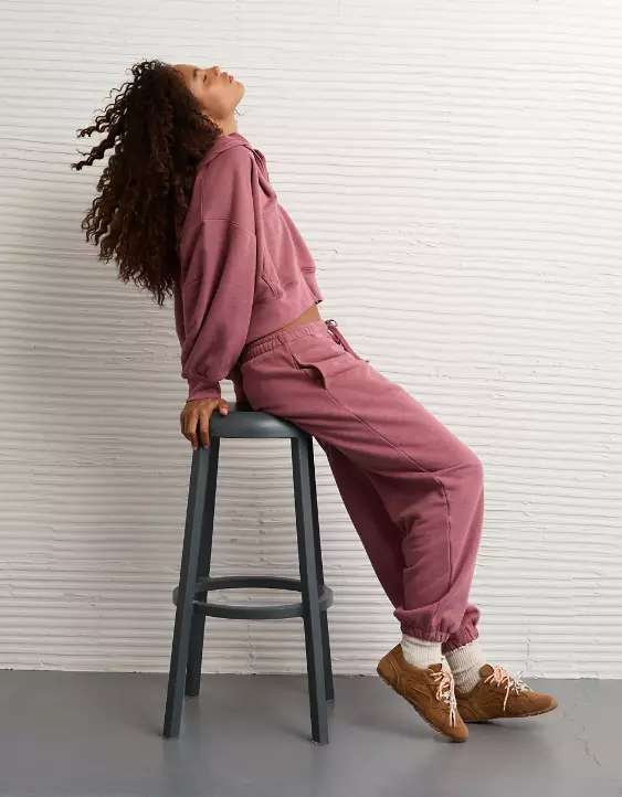 AE Everyday Luxe Barrel Sleeve Full Zip Hoodie - Image 5