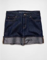 AE Denim Glitter Mini Skirt