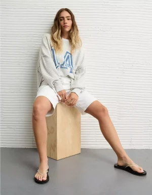 AE Big Hug Crew Neck Waffle Sweatshirt