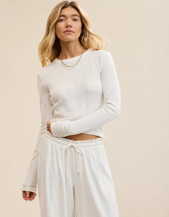 Aerie Pointelle Long Sleeve Top - Image 5