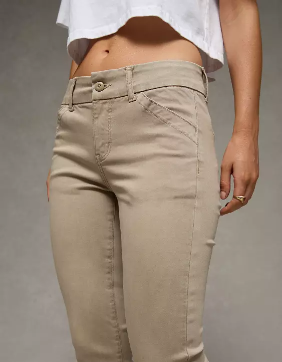 AE Stretch Low-Rise Kick Bootcut Khaki Pant - Image 6
