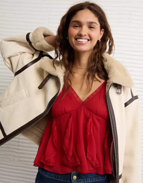 AE V-Neck Ruffle Cami Top - Image 6