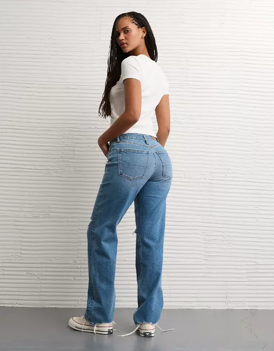 AE Stretch Curvy Ripped Straight Jean - Image 2