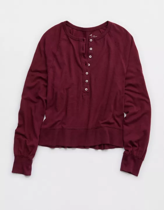 Aerie Happy Snit Henley T-Shirt - Image 3
