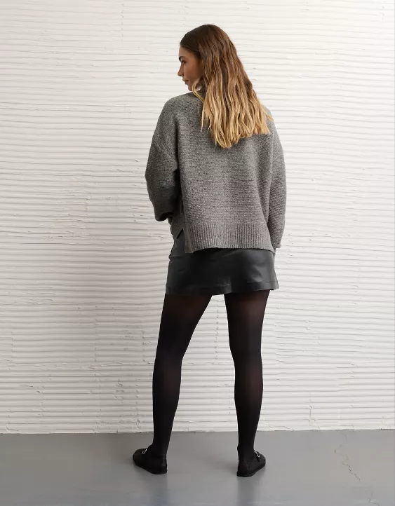 AE Mid-Rise Vegan Leather Skort - Image 2