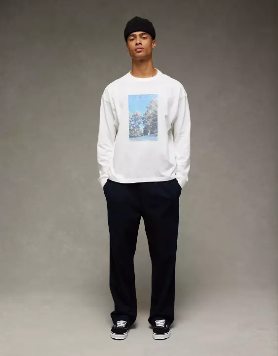 AE Boxy Long Sleeve Destination Graphic T-Shirt - Image 5