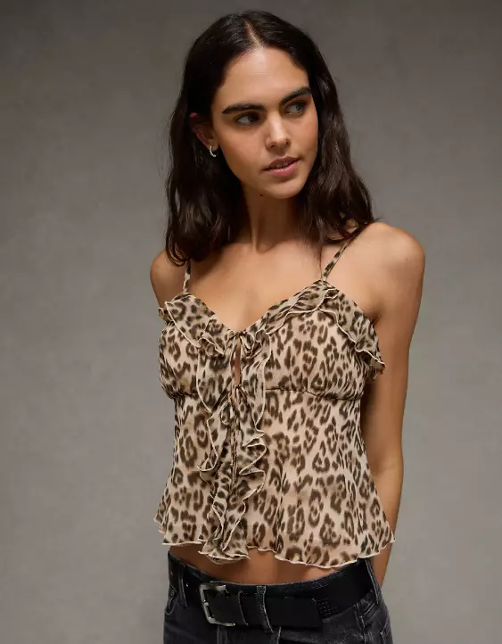 AE Ruffle Tie-Front Cami Top - Image 6