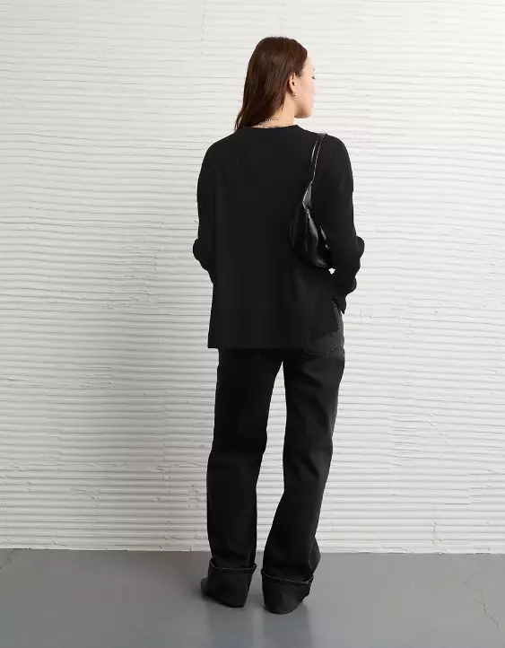 AE Long Sleeve Plush Crew Neck Top - Image 2