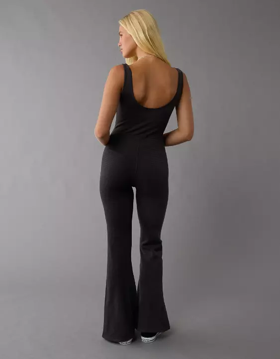 AE Scoop Neck Flare Leg Jumpsuit - Image 2
