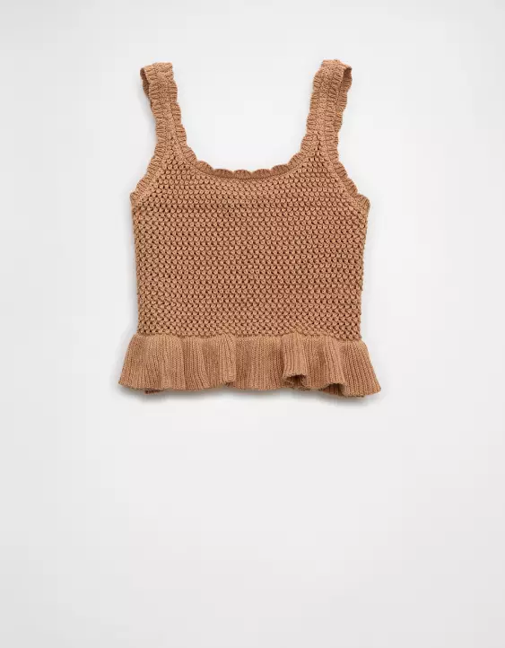 AE Crochet Peplum Tank Top - Image 3