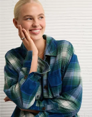 AE Plaid Button-Up Shirt