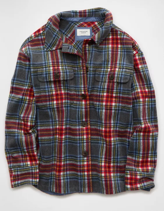 AE Oversized Plaid Shacket - Image 3