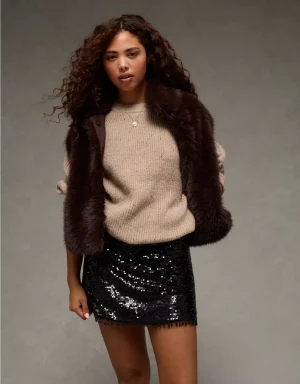 AE It Knit Sequined Mini Slit Skort