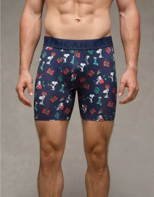 AEO Men's Snoopy Christmas 6" Flex Boxer Brief