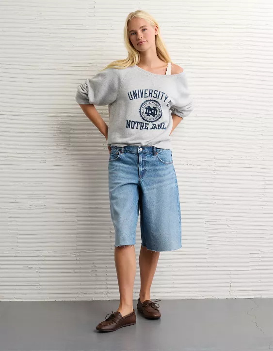 AE Notre Dame Fighting Irish Graphic Off The Shoulder Sweatshirt - Image 5