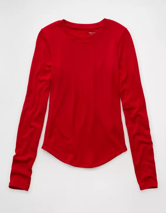 AE Long Sleeve Cozy Crew Neck T-Shirt - Image 3