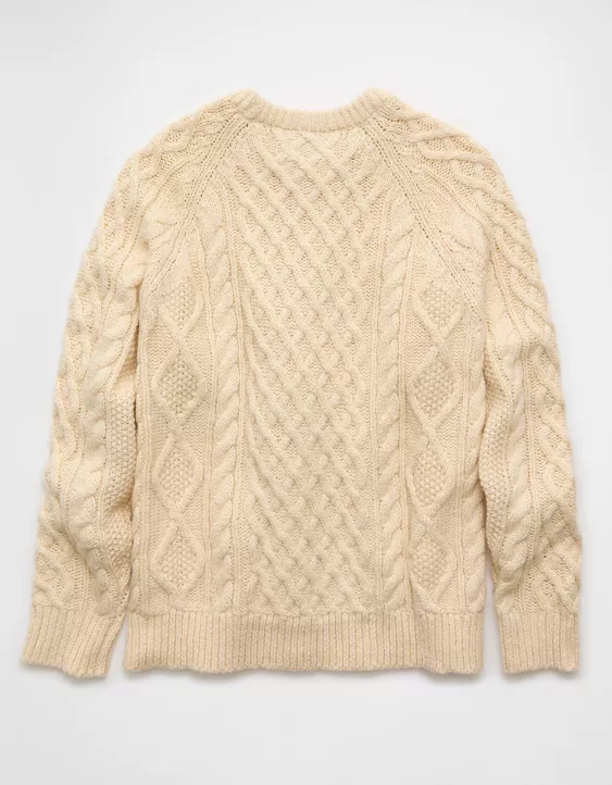 AE Cable Knit Crew Neck Sweater - Image 4