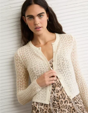 AE Fitted Crew Neck Cardigan