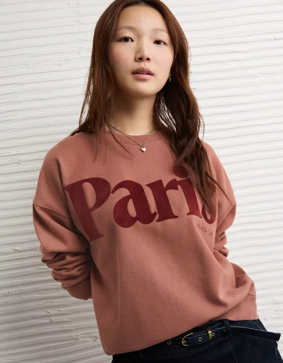 AE Velvet Graphic Crew Neck Sweatshirt - Image 2