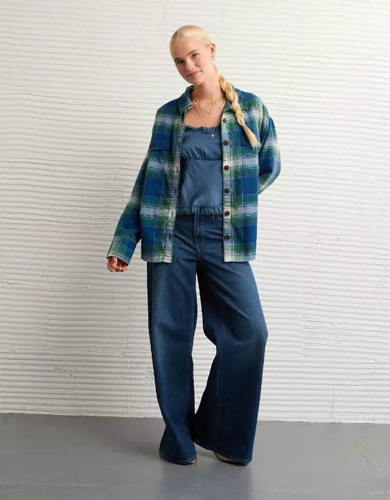 AE Plaid Button-Up Shirt - Image 5