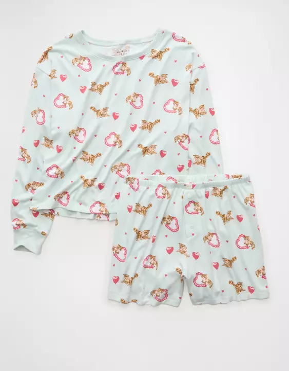 AE Luxe Plush Kitten PJ Set - Image 3