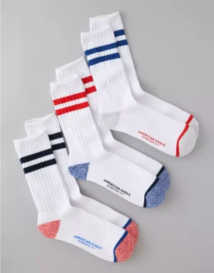 AE Retro Stripe Crew Socks 3-Pack