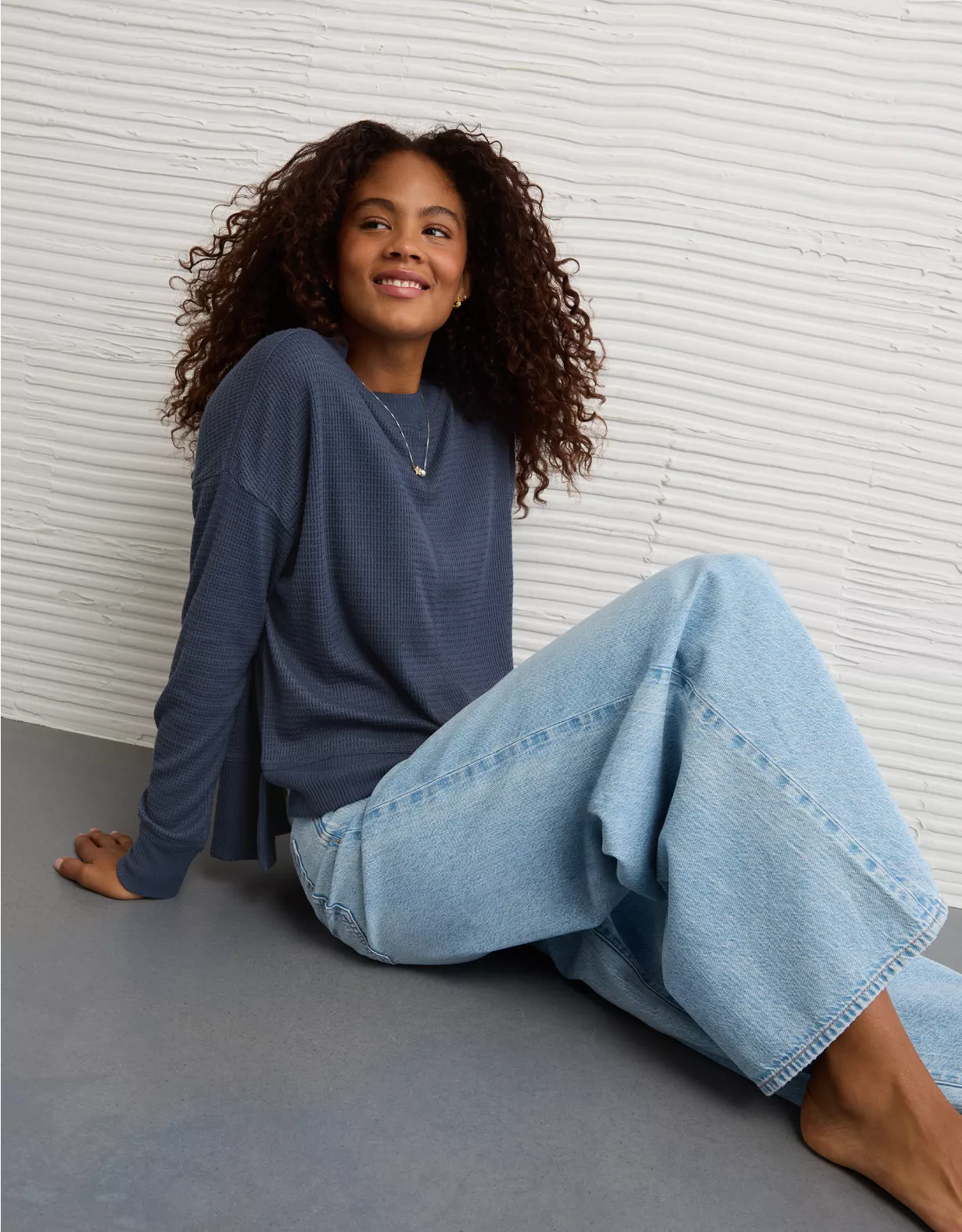 AE Long Sleeve Plush Crew Neck Top