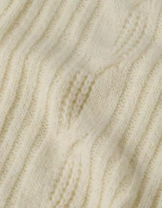 AE Whoa So Soft Notch Neck Cable Sweater - Image 7