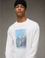 AE Boxy Long Sleeve Destination Graphic T-Shirt