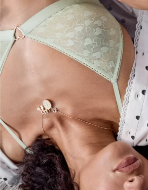 Show Off Heart Mesh Triangle Bralette