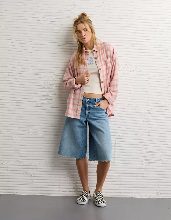 AE Plaid Button-Down Shirt - Image 5