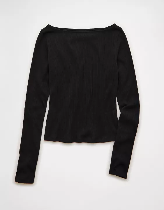 AE Long Sleeve Boatneck Baby Tee - Image 3