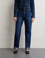 AE Shimmer Low-Rise Cuffed Baggy Straight Jean