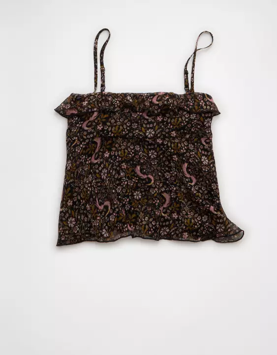 AE Ruffle Tie-Front Cami Top - Image 4