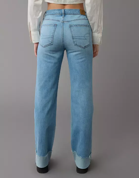 AE Stretch High-Waisted Stovepipe Cuffed Jean - Image 2