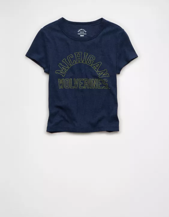 AE Michigan Wolverines Graphic Cropped Baby Tee - Image 3